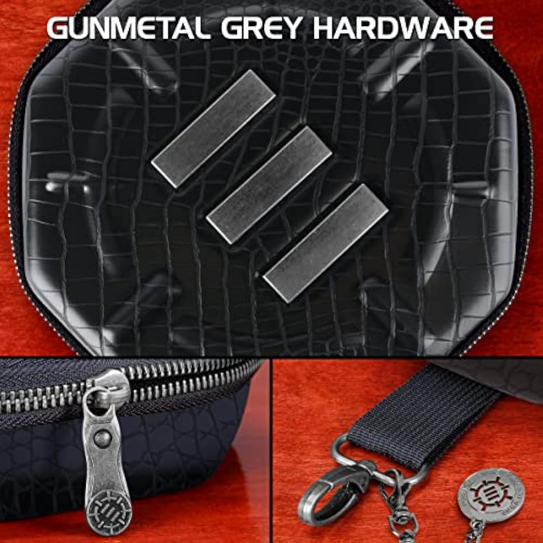 ENHANCE DnD Dice Tray and Case - Collector's Edition DnD Dice Holder up to 150 D&D Shakers with Hard Shell Exterior and Protective Soft Interior - Rolling Tray Perfect for Game Night (Dragon Black)