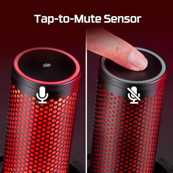 HyperX Quadcast 2 USB Microphone for Gaming, Streaming and Podcasting | On-Board Controls | LED Lighting | Quick Release Shock Mount | Built-in Arm/Stand Mount | PC, Mac, PS5, PS4 | USB-C | Black