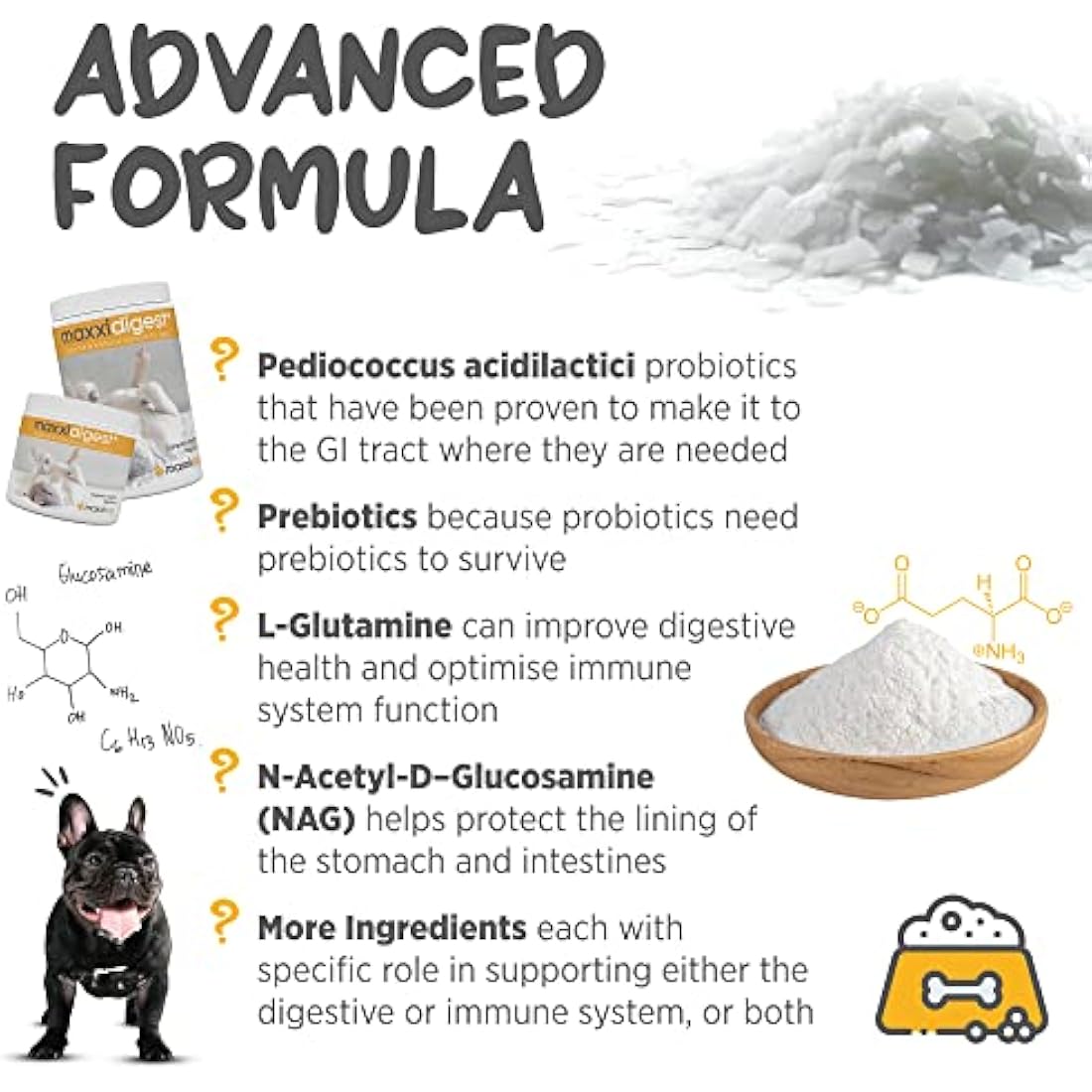 maxxipaws maxxidigest+ Probiotic & Prebiotic Powder Supplement - Digestive & Immune Support for Dogs, 200g