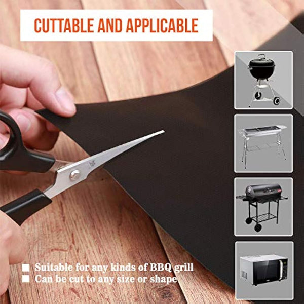 Ankier BBQ Grill Mat, Set of 8 Non Stick BBQ Baking Mats Reusable for Charcoal, Gas or Electric Grill - Easy to Clean, Heat Resistant Barbecue Sheets