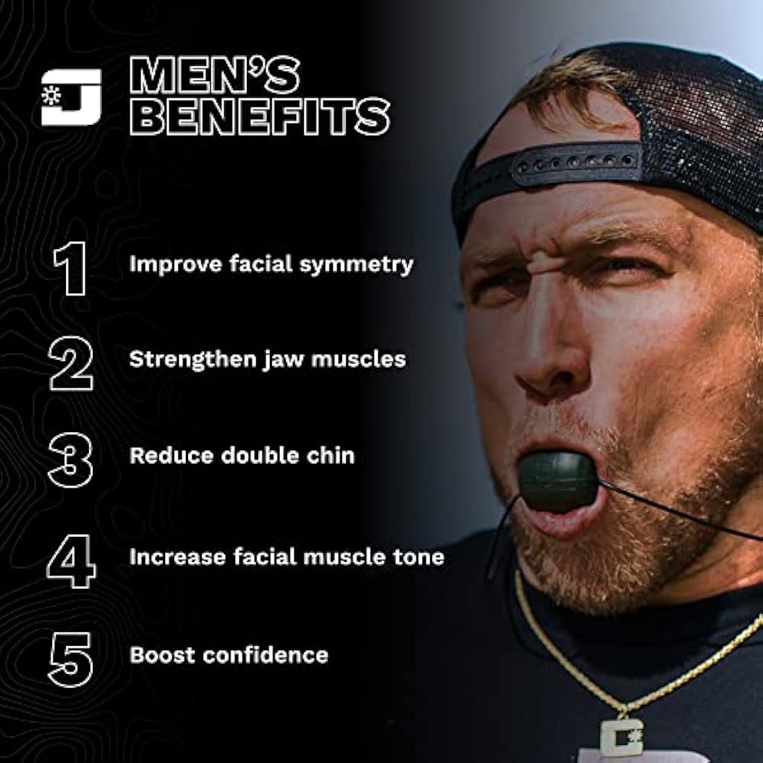 Jawzrsize Pop 'N Go Jaw, Face, and Neck Exerciser - Define Your Jawline, Slim and Tone Your Face, Look Younger and Healthier - Helps Reduce Stress and Cravings - Facial Exerciser (Advanced Green)