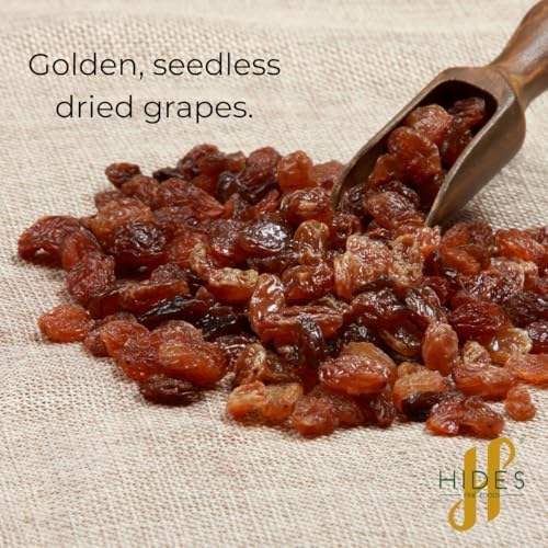 Hides Fine Foods - Golden South African Sultanas 1kg - GMO Free - Suitable for Vegetarians - Baking - Desserts - Cakes - Cookies - Tart - Mince Pies - Granola