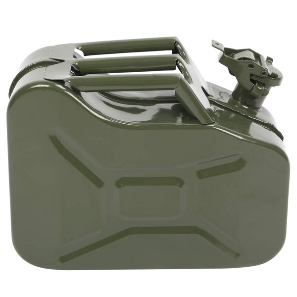 Bonnlo 20L Petrol Can Fuel Oil Storage Can Metal Jerry Diesel Tank with Flexi Spout For Diesel, Petrol, Oil Container (Green)