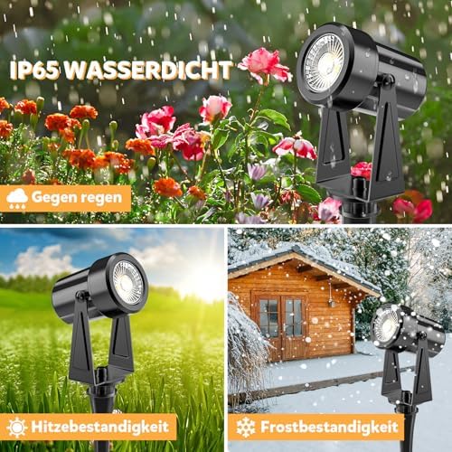 Totofac Garden Spike Lights, 12V 18W Pathway Lights 4-Pack COB LED Garden Spotlights，Ip65 Waterproof Outdoor Landscape Spotlights with Spike Stand for Garden, Yard, Lawn(Warm White) (20, Watts)