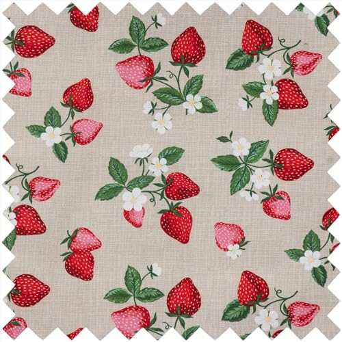 Hobby Gift Exclusive Large Sewing Craft Hobby Storage Box, Accessories Tray Pin Cushion Pocket PVC Handle 23.5 x 31 x 20cm, Strawberries