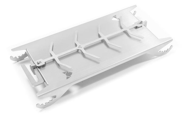 FENNEK Shorty Small Stainless Steel Flame Salmon Holder for Fire Bowls & Grills with Special Clamping Mechanism - No Screws Required | Rotates 180? |