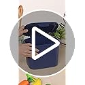 Addis Everyday Kitchen Food Waste Compost Caddy Bin, 4.5 Litre, Made from Recycled Plastic Eco Blue