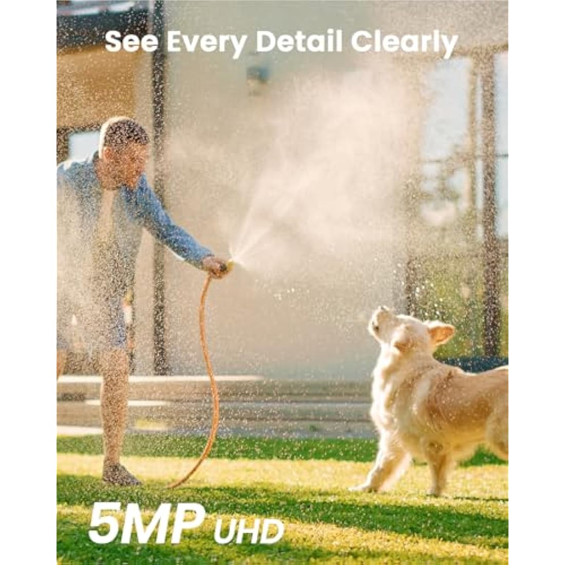 AOSU 3K Solar Camera Outdoor Wireless – 5MP Security Camera, Motion & Human Tracking, 360° PTZ, Zoom & Wide View, Color Night Vision, Two-Way Talk, WiFi, Solar Panel Powered, Alexa