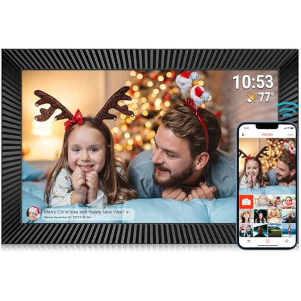 FRAMEO WiFi Digital Photo Frame 10.1 inch with 32GB Internal Storage Smart Digital Photo Frame with IPS Touch Screen 1280x800 Digital Picture Frame Share Photos or Videos Instantly via Frameo APP
