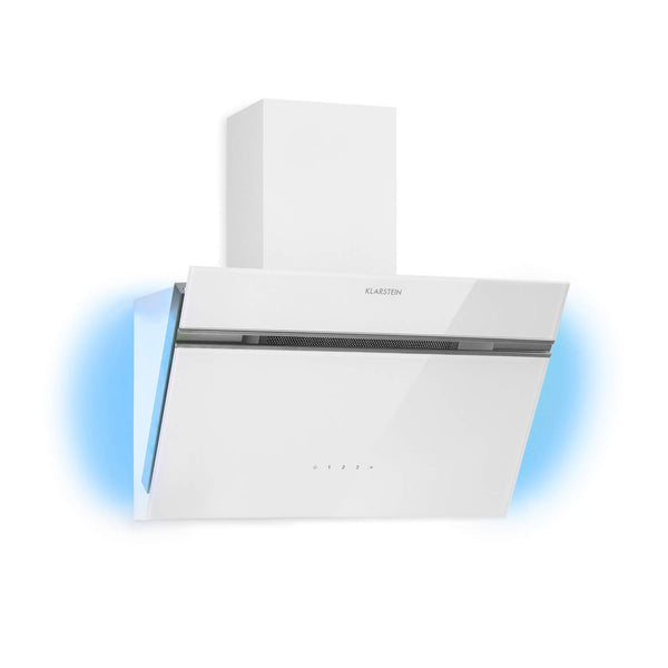 Klarstein Alina 90 Angled Cooker Hood - 600m³/h Air Flow, Touch Panel, LED Backlighting, Quiet 63dB, Energy Class A, 90cm Extractor Hood, Black