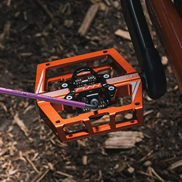 Funn Mamba Mountain Bike Clipless Pedals, Double Sided Clip Wide Platform MTB Pedals, Compatible with SPD Cleats, 9/16-Inch CrMo Axle Bicycle Pedals for MTB/BMX/Gravel Cycling