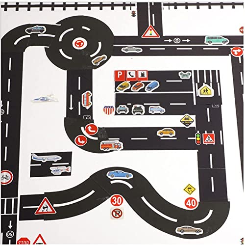 EPRHAY 3 Roll Black Road Tape For Train Cars, Long Race Car Toys Cars Traffic Vehicle Learning Resources, Decoration Mat Raod Table Children Toys Cars Track Remouvable 4.8cmx500cm (2inx16ft)