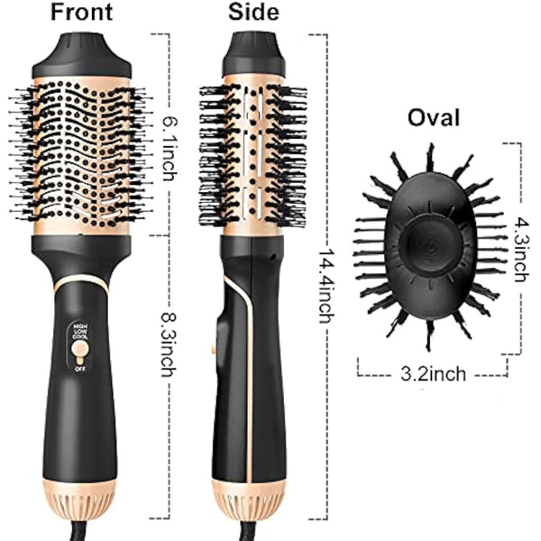 Hair Dryer Brush Blow Dryer in One Step, Upgraded 4 in 1 Hair Dryer and Styler Volumizer with Negative Ion Anti-frizz Ceramic Titanium Barrel Hot Air Styler Hair Straightener