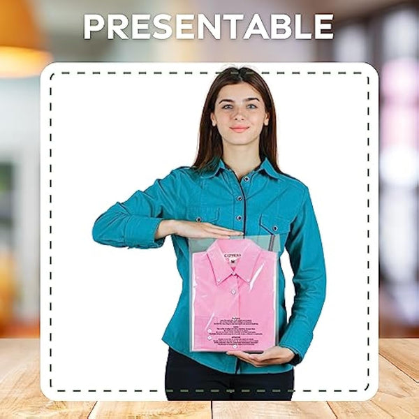 JeeJaan® 100 Pcs of T-Shirt Storage Protection 15 x 20 in Opp Mailing Bags 380 x 508 mm Polythene Bags with Safety Warning