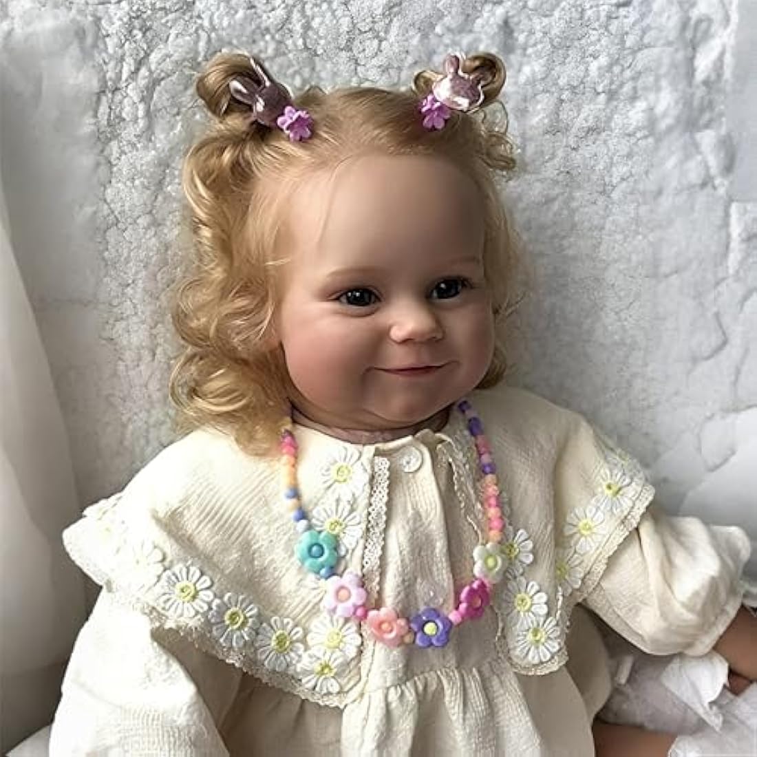 Pinky Reborn Dolls Lovely 24 inch 60 cm New Reborn Maddie Girl Doll with Rooted Blonde Hair Soft Cuddle Body Toys