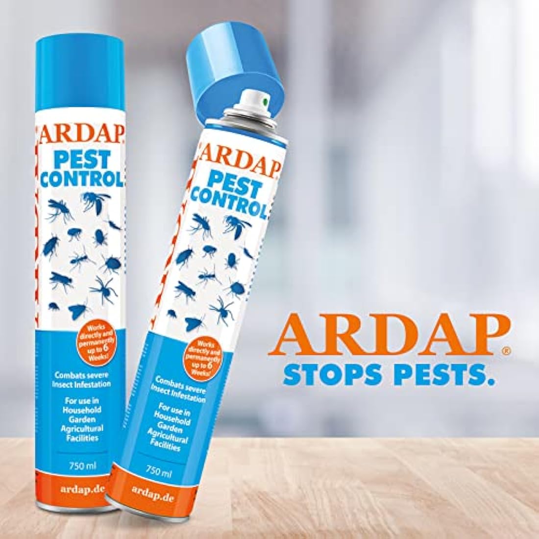 ARDAP Pest Control Spray 750ml - Fly Spray, Bug Spray, Spider Repellent & Insect Killer - Insect spray to combat acute vermin and insect infestation - Insecticide Spray with Long-term protection