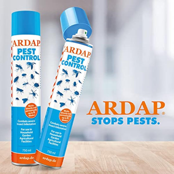 ARDAP Pest Control Spray 750ml - Fly Spray, Bug Spray, Spider Repellent & Insect Killer - Insect spray to combat acute vermin and insect infestation - Insecticide Spray with Long-term protection