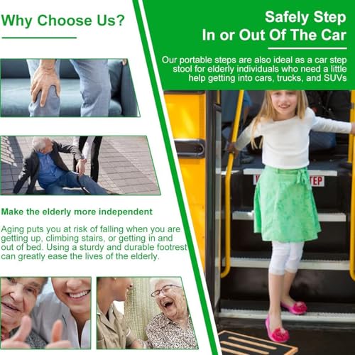 StrongTek One Step Stool for Adults with Non-Slip Rubber Stepping Surface, Portable Wooden Riser, doorsteps, 440 lb. Load Capacity for Kitchen,