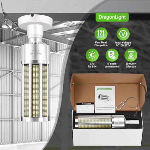 DragonLight 240W Commercial Grade Corn LED Light Bulb Fanless(1000 Watt Metal Halide/HID/HPS Replacement) E40 Large Mogul Base LED Lamp 5000K Daylight 32,400Lumen
