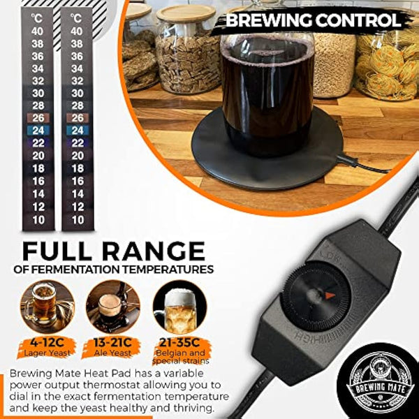 Brewing Mate Home Brew Heat Pad Mat (Adjustable Power)