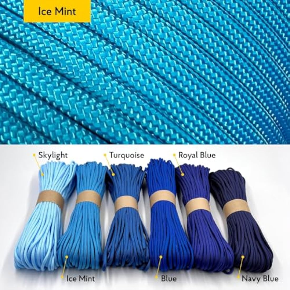 EdcX Paracord 4mm, 35+ Solid Colors (10m, 15m, 30m, 50m, 100m, 300m) | Ideal for Crafting, DIY, Camping, Survival, Outdoor | 100% Nylon Rope 4mm | Tactical Cord 550 Type III