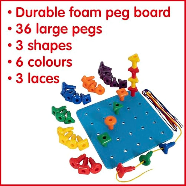 edx education 75112 Childrens Giant Geo Pegs and Board Set
