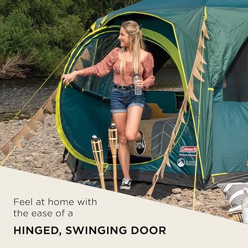 Coleman Tent Octagon, 6 Man Festival Dome Tent, 6 Person Family Camping Tent with 360° Panoramic View, Stable Steel Pole Construction, Sewn-in Groundsheet, 100 Percent Waterproof