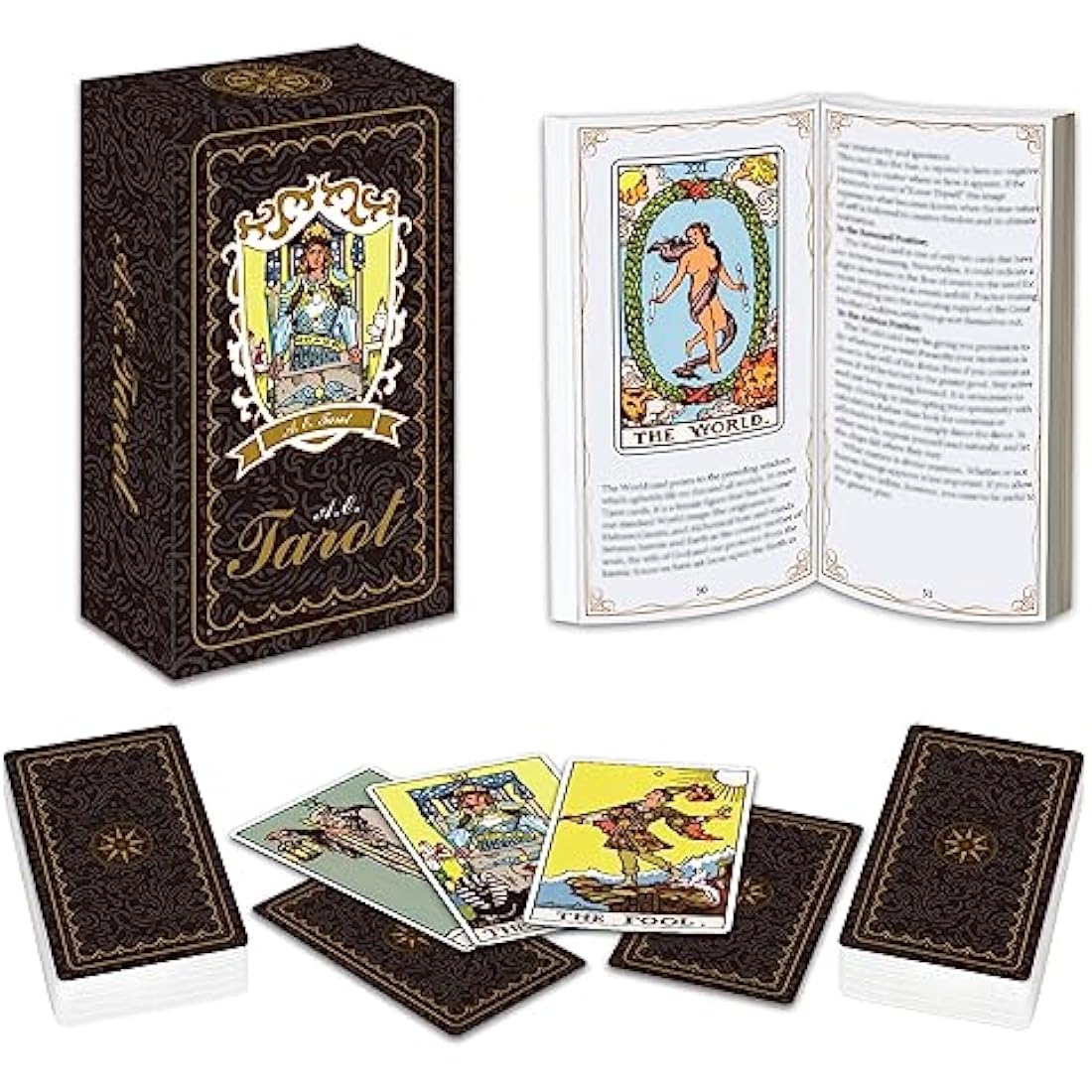 IXIGER Tarot Cards and Book for Beginners Set,Tarot Cards with 165Page Guide Book,Tarot Cards Deck,Tarot Cards for Beginners,Tarot Cards Set,78 Pcs Classic Tarot Cards Deck for Expert Readers