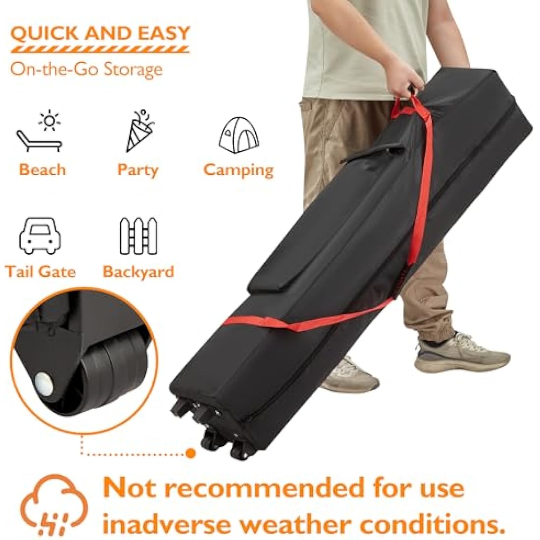 BONTEC 3x3m Pop Up Gazebo with 50+ UPF Protection, Waterproof Canopy Tent with Easy Setup, Height Adjustable, Portable with Wheeled Carry Bag, Perfect for Outdoor Events, Camping, Beach, and Parties