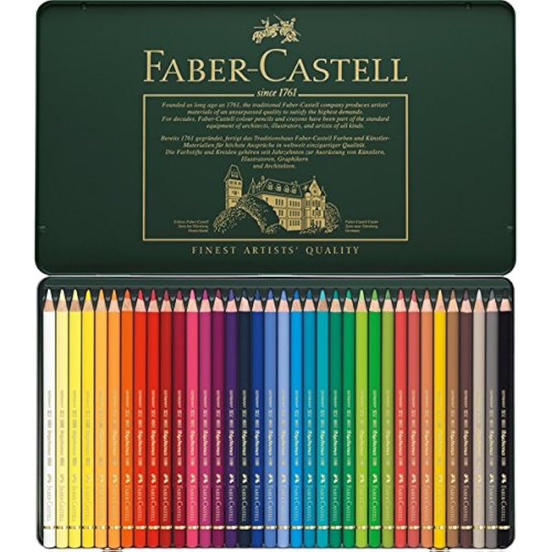 Faber-Castell 110036 Artist Colouring Pencil, 36 Metal Case (1, 36 Metal Case)