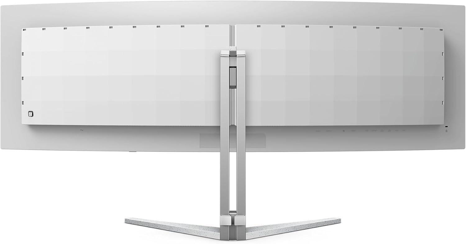 PHILIPS Evnia 49M2C8900L - 49 Inch DQHD OLED Curved Gaming Monitor, 144 Hertz, 0.03ms GtG, HDR400, Ambiglow, FreeSync Prem. Pro (5120x1440, HDMI 2.1, DisplayPort 1.4, USB-C, USB Hub) White