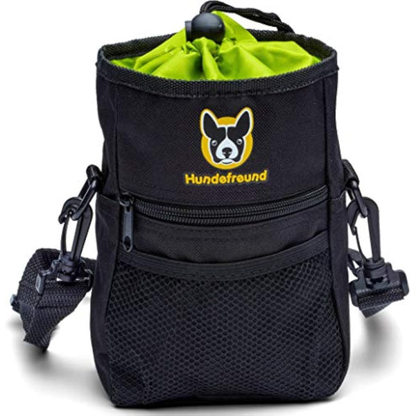 Hundefreund Dog Treat Bag | 4 in 1 with Waist Strap, Belt Clip, Belt Straps and Shoulder Strap | 4 Compartments