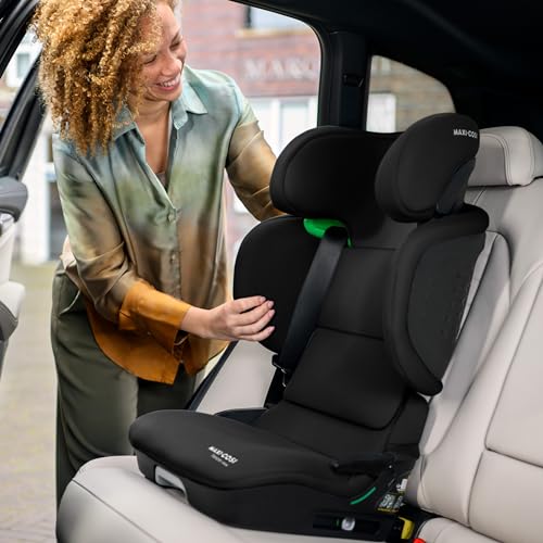 Maxi-Cosi Tanza i-Size, High Back Booster Seat, 3.5–12 years, 100–150cm, Compact Foldable Car Seat, 10 Headrest Positions, G-CELL Side Impact Protection, Padded & Elevated Kids Car Seat, Full Black