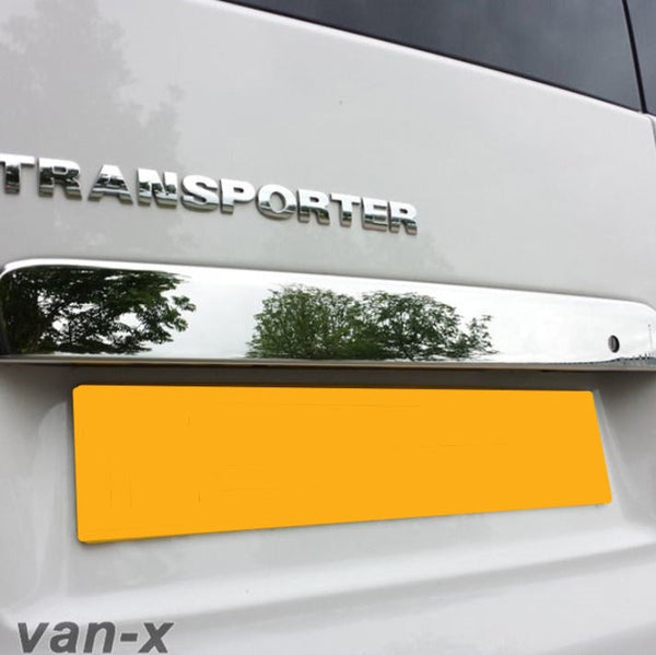 For VW T5 Transporter Stainless Steel Number Plate Trim Barndoor | Van-X