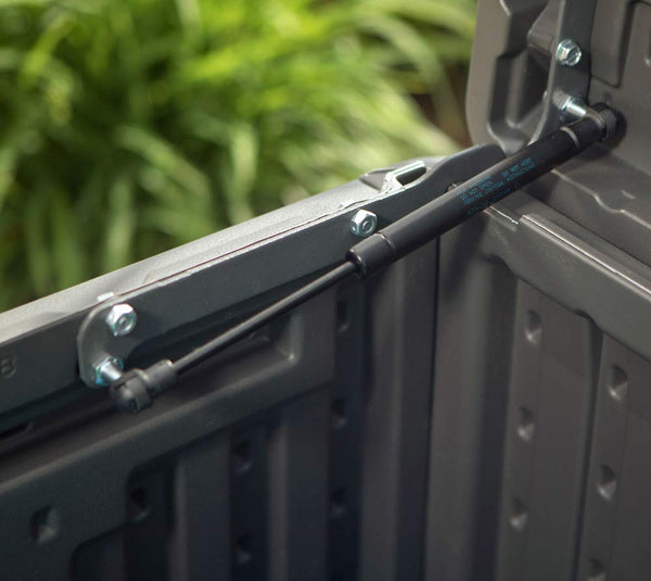 LIFETIME Plastic Wood Grain Textured Storage Box Desert Sand/Grey, 151x72x69 cm