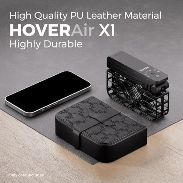 HOVERAir Black Portable Case 105g Specifically Designed X1 Drone, 13,7 cm × 9,7 cm × 4 cm, Pocket-Sized, Made of Stylish PU Material, with Waterproof, Dustproof and Shockproof Features
