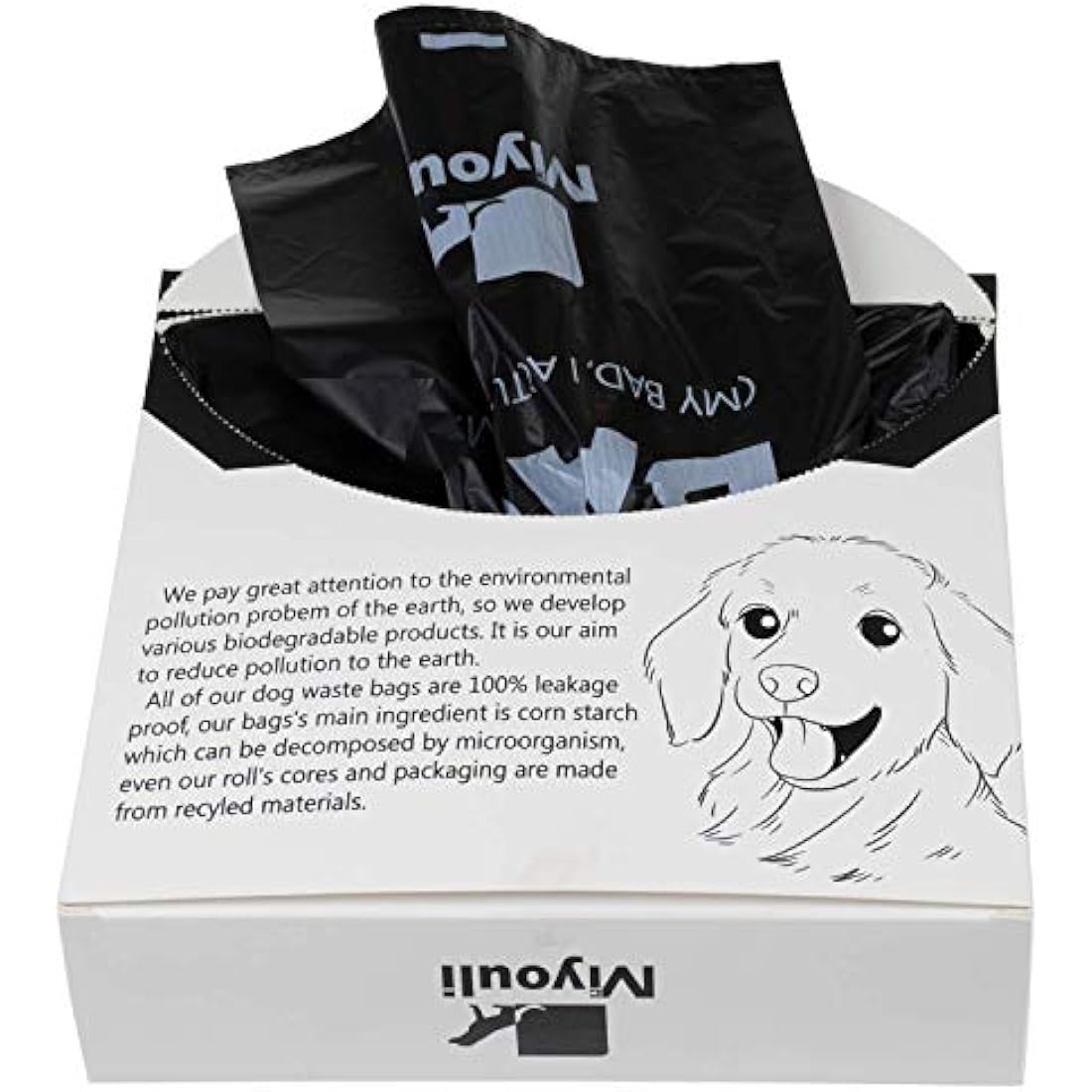 1000 Counts Extra Thick Black Biodegradable Pet Poop Waste Bags With Handles for Dogs, Ocean Wind-Scented