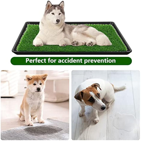 Embellbatt 60 * 90CM Dog Grass Pad with Tray, Dog Potty Grass for Puppy Training, Artificial Fake Grass for Dogs to Pee on Indoor Outdoor Dog Training Floor Protection Trays