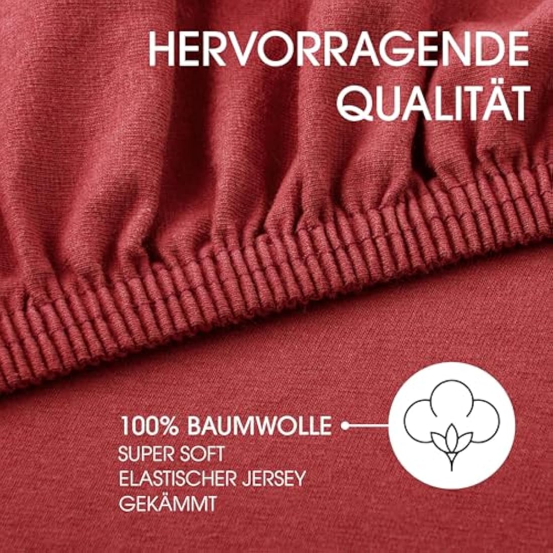 CelinaTex Lucina Fitted Sheet Cotton 180x200-200x200 cm ruby red