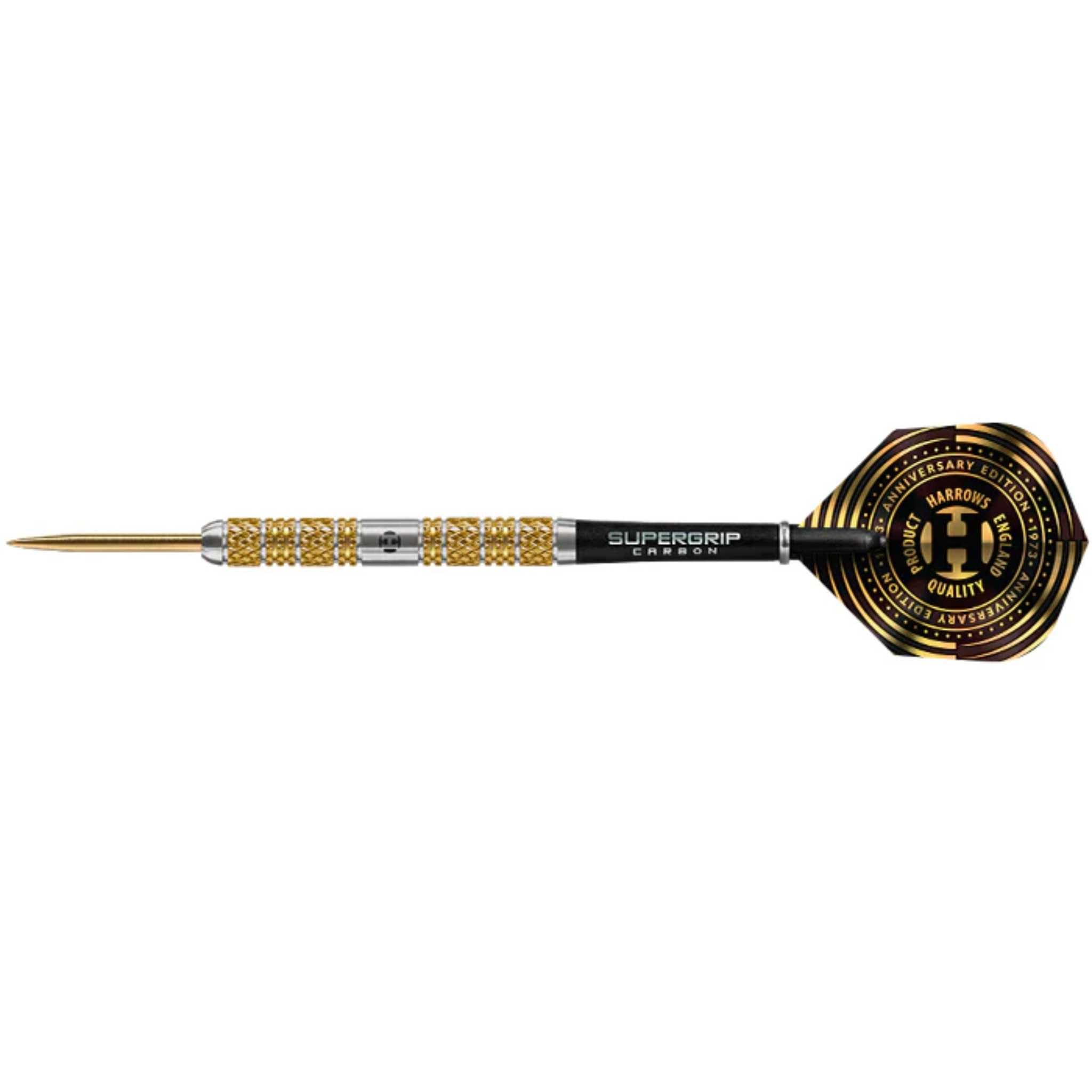 Harrows Atlantis 95% Tungsten Steel Tip Darts Set. Available in 22g, 24g, & 26g - Includes Midi Supergrip Carbon Shafts & New Anniversary 100 Micron