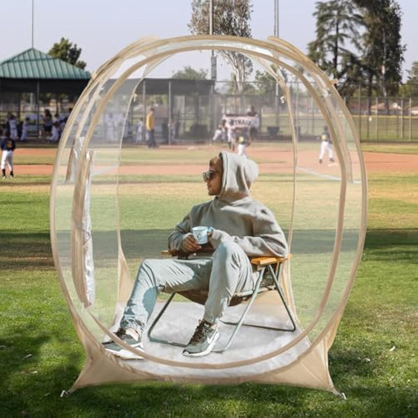 EighteenTek Sports Tent Weather Proof Pod Bubble Tent Outdoor Instant Pop Up Shelter Clear Large Specious 4-6 Person Lightweight Portable Patent Pending