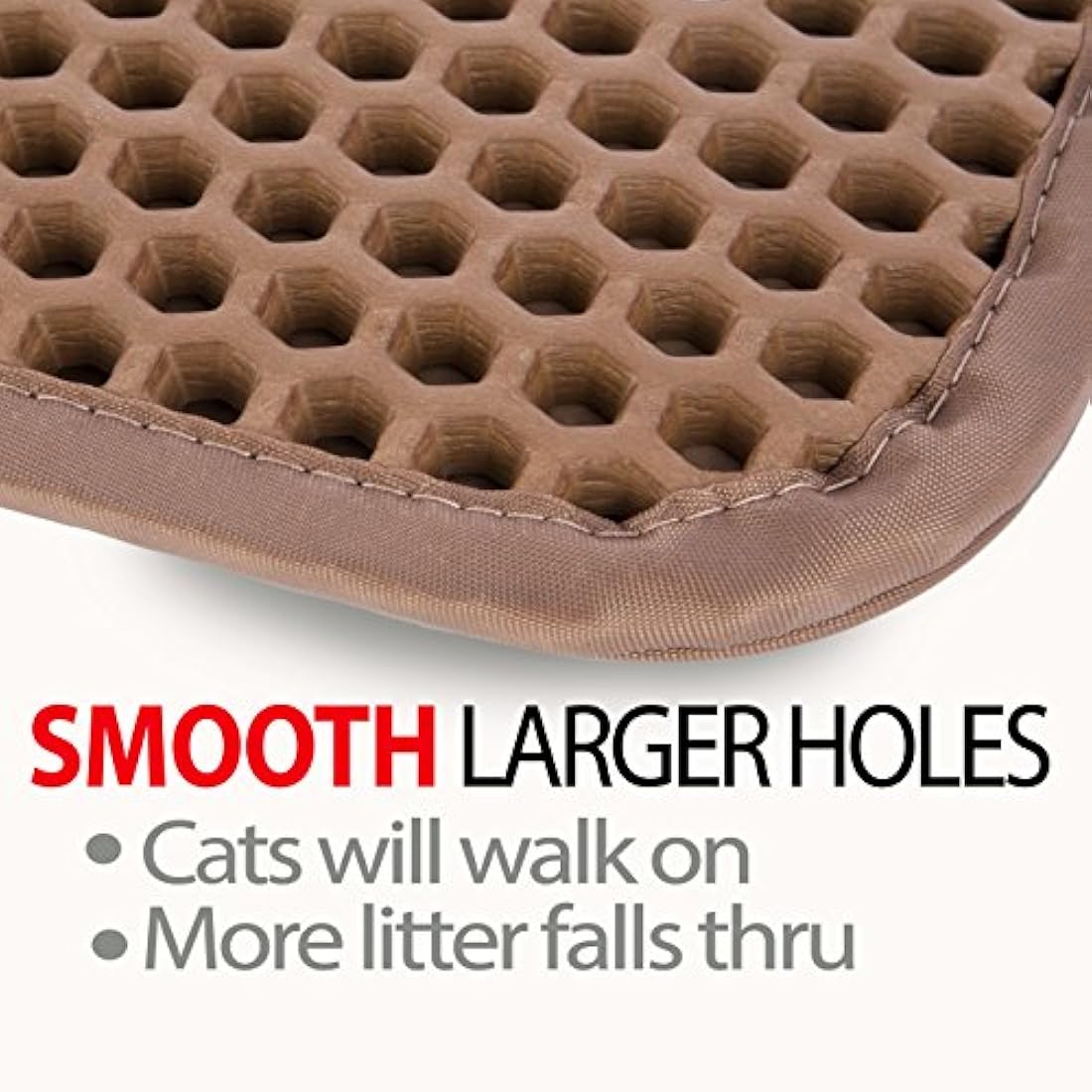 iPrimio 32" x 30" Cat Litter Mat: Large Litter Trapper Mat for Clean Homes, Litter Tray Mat for Housetraining Cats with Exclusive Urine/Waterproof Layer, Washable Silicone Cat Litter Tray Mat - Brown