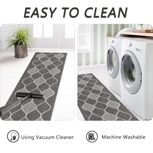 Cekene Carpet Runners for Hallways Non Slip 65x300cm Long kitchen Runners Machine Washable Low Profile Floor Runner Rug for Kitchen Hallway Entryway