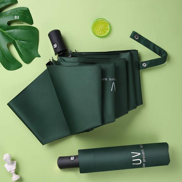 Maibar Umbrella Windproof Strong 24 Ribs Compact Umbrellas Sun UV Protection spf 50 Folding Travel Large Auto Open Close Umbrellas Umbrella (Black)