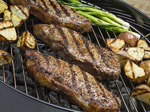 Weber Original Kettle Charcoal Grill, Ø 57cm Grill Area, BBQ Grill with Porcelain-Enamelled Lid & Bowl, Lid Thermometer, One-Touch Cleaning System - Black (14101004)