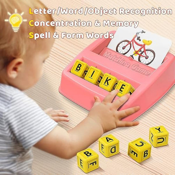 HahaGift Learning Toys for 2 3 4 Year Olds kids Gifts, Educational Toys for 3 4 5 Year Olds, Match Spelling Game Kids Toys age 3 4 5 Letter Spelling and Reading Montessori Toys for 2 3 Year Olds