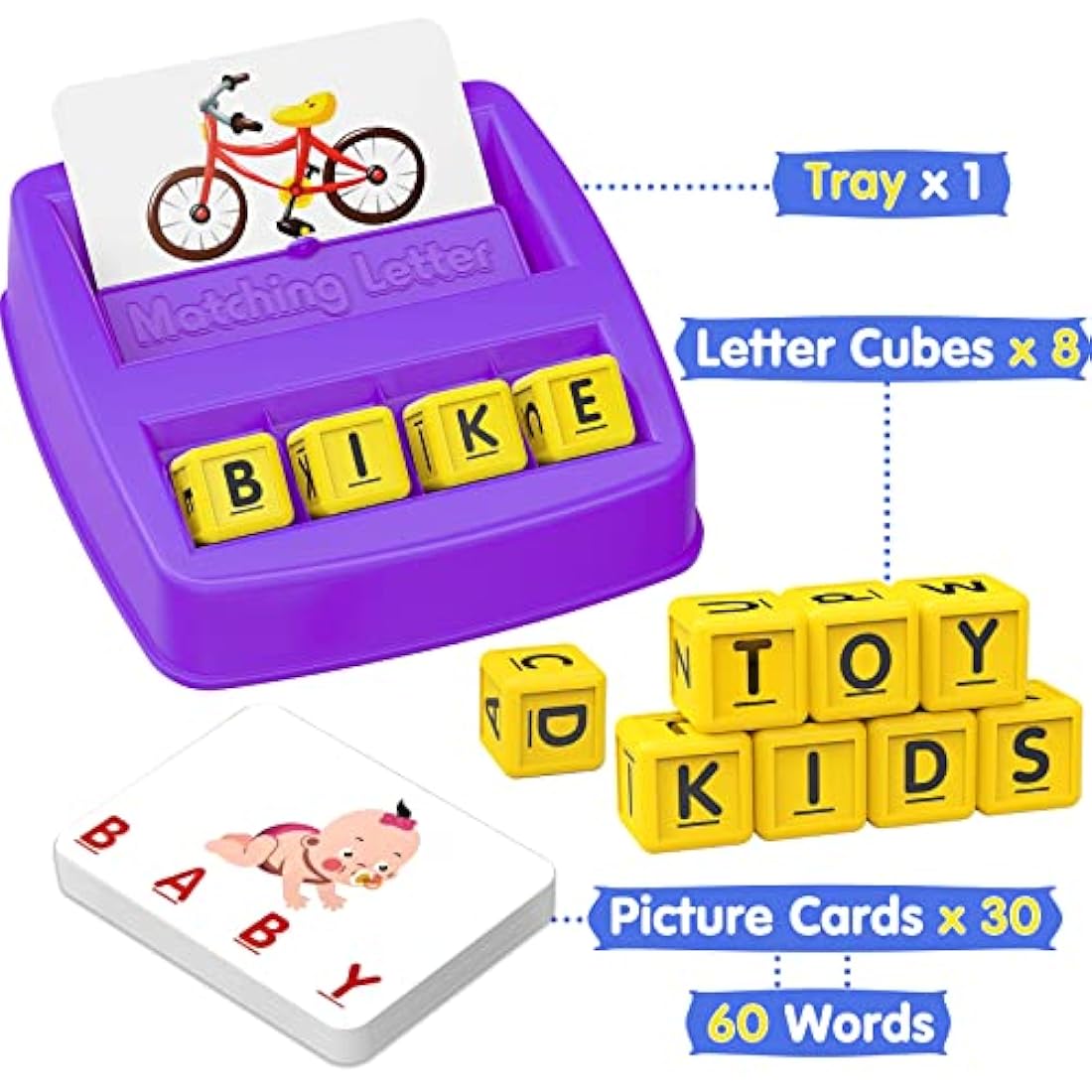 HahaGift Kids Toys Age 3 4 5 Year Old Boys Girls Gifts,Match Spelling Letter Learning Games for 3-6 Year Olds Educational Toys Flash Card for Toddler Age 2-4 Birthaday Gifts for 3 4 5 Year Old Girl