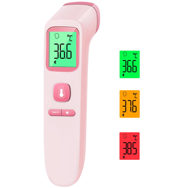 No-Touch Forehead Thermometer for Adults, Infrared Digital Thermometers for Kids, Touchless Baby Thermometer, Accurate Reading with LCD Display, Mute Mode, Memory Recall, Fever Alarm