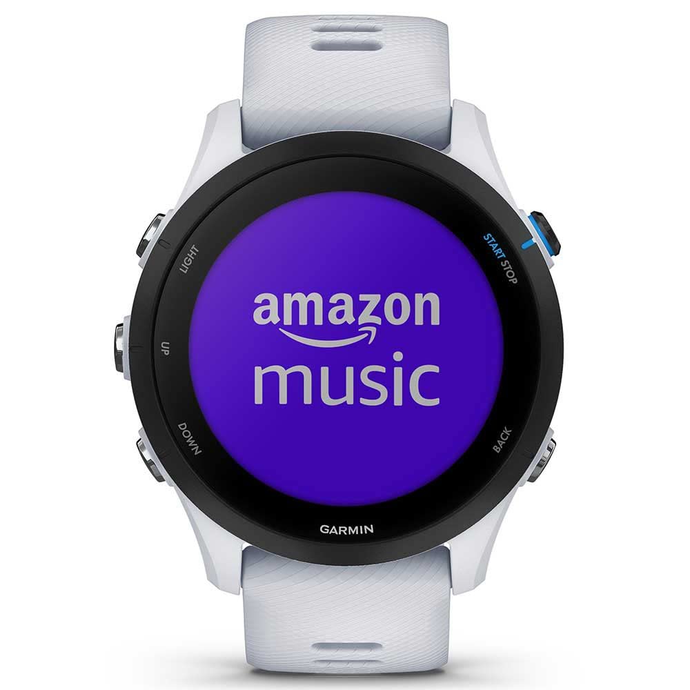 Garmin Forerunner 255 Music GPS 46mm Running Smartwatch, Lightweight, Music Storage, Advanced Training & Insights, Safety & Tracking Features, up to 14 days Battery Life, Whitestone