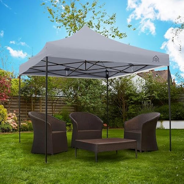 All Seasons Gazebos 3x3m Heavy Duty Fully Waterproof Pop up Gazebo With Accessory Pack - Metallic Grey